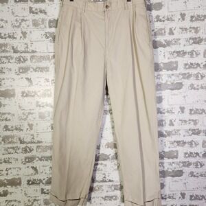Polo Ralph Lauren Chino Pants Mens 34x30 Beige Khaki Pleated Classic Fit Cotton